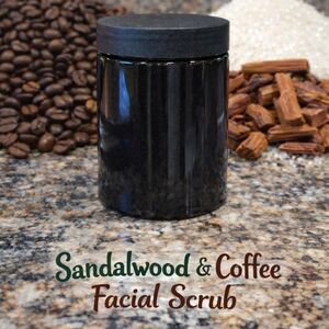 Made to Order!Hand Crafted Mini Coffee Facial Scrub  Jar w/ Wooden Spoon